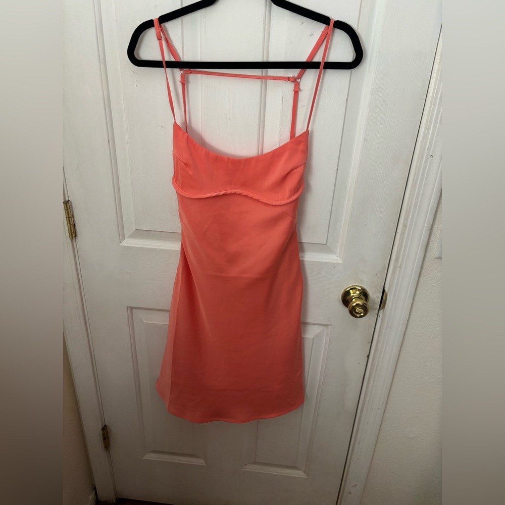 Coral Spaghetti Strap Dress